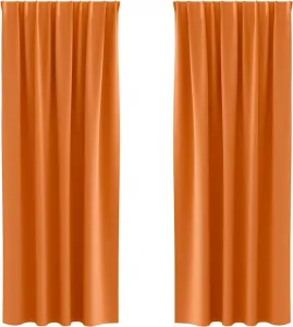 Плотные шторы с кольцами, 2 шт., светло-оранжевые vidaXL