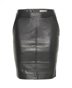Классическая кожаная юбка на молнии Gestuz, черный
