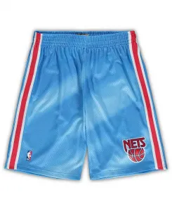 Мужские шорты New Jersey Nets Big and Tall Hardwood Classics Team Swingman синего цвета Mitchell & Ness