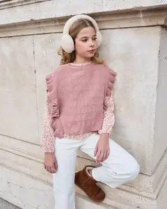 Детский вязаный джемпер с боковыми завязками Dadati, пастельно-розовый