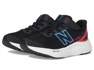 Кроссовки New Balance Kids Fresh Foam Arishi v4 Bungee Lace with Top Strap, цвет Black/Azure/Blast Red