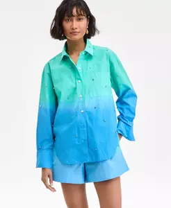 Женская рубашка с омбре и стразами On 34th, мультиколор