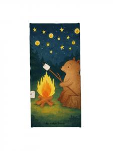 Mr. & Mrs. Panda Полотенце с изображением медведя и божьей коровки у костра    белого цвета