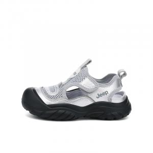 Сандалии детские, противоскользящие, износостойкие, дышащие, с низким верхом Jeep, зеленый/слоновая кость/белый