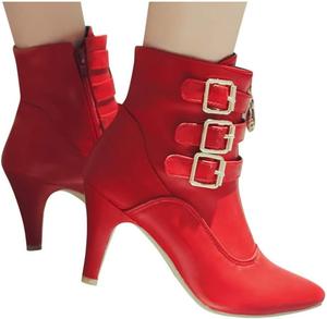 DMBHY Удобные туфли-ботильоны на каблуке-стилет, 3 дюйма, женские с пряжкой, заостренный носок, на молнии, короткие ботинки для платья, свадебные ботинки (Цвет: белый, Размер: 9 US)