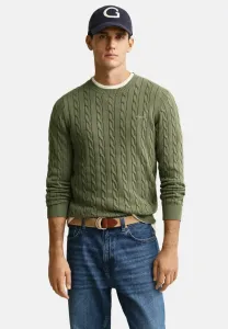 Кабельный шейный джемпер Gant, Dry Herb Green