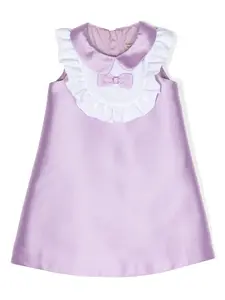 Атласное платье мини с оборками Hucklebones London, фиолетовый