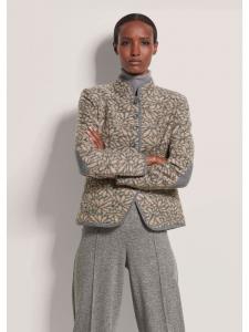 MADELEINE Укороченный шерстяной блейзер со стоячим воротником и карманами, цвет серо-коричневый/графитовый