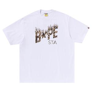 Футболка BAPE Wild Leopard Pattern BAPE Sta Logo Relaxed Fit Tee, белая