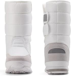 Женские зимние снежные ботинки, утепленные мехом, противоскользящие, водонепроницаемые, легкие, теплые модные ботинки до середины голени SkiPdrDa, White 6.5