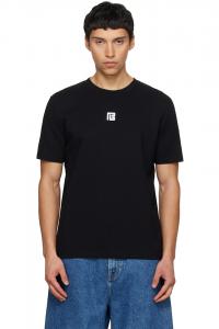 Balmain Черная футболка с вышитым логотипом