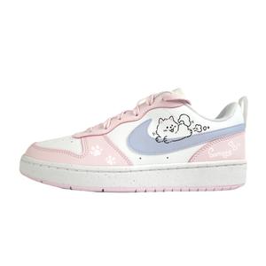 Nike Антискользящие износостойкие низкие детские скейтерские кеды Court Borough белые для подростков