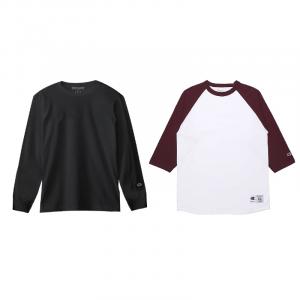 Повседневная спортивная одежда Unisex Champion, 2 шт (черный+белый с бордовыми рукавами)