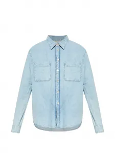 Джинсовая рубашка с застежкой на пуговицы и карманом Ps Paul Smith, синий