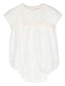 Amaya муаровое боди с кружевом, белый