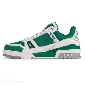 LOUIS VUITTON Кроссовки для скейтбординга Trainer Low-Top, мужские, зеленые