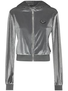 Толстовка со стразами и черепом Philipp Plein, серый