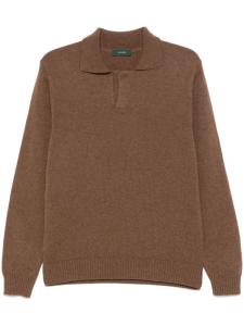 Zanone рубашка поло из вирджинской шерсти, коричневый