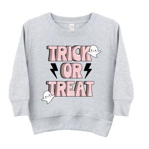 Толстовка с рисунком Trick Or Treat Lightning Bolt для малышей The Juniper Shop, цвет Heather Grey