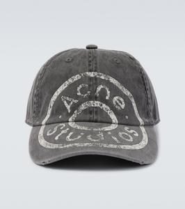 Хлопковая бейсболка с логотипом Acne Studios, черный
