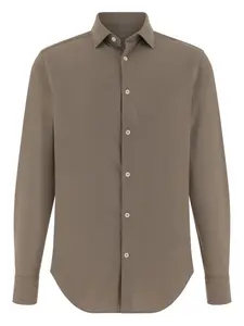 Рубашка с воротником Tokyo из стрейчевого материала Boggi Milano, коричневый