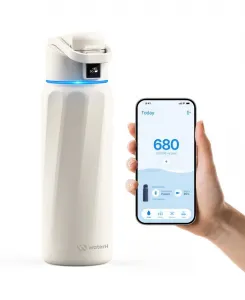 Термос-бутылка объемом 0,9 л (955 мл) с функцией отслеживания уровня гидратации Waterh, белый