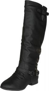 Женские высокие сапоги для верховой езды Top Moda COCO 1, Black Pu