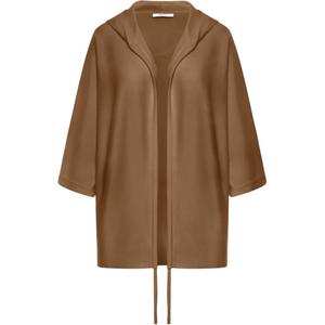 MaxMara Капюшон кардиган пальто из шерсти, Umber