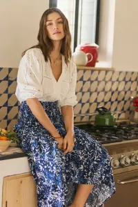 Длинная юбка Cream, Navy Blue Toile