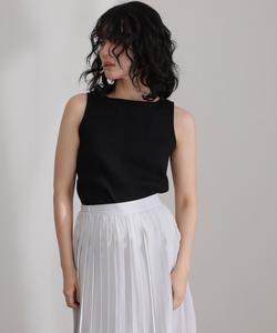 Майка с вырезом-лодочкой и неравномерной ребристой текстурой Pourvous, цвет Black