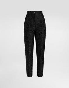 Брюки из парчи с мотивом пиона Dolce & Gabbana, черный