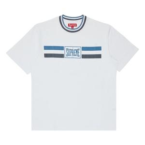 Топ Supreme Warm Up Stripe Short-Sleeve Top, белый