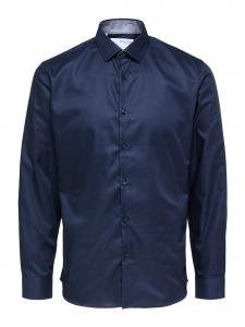 SELECTED Рубашка на пуговицах Slim fit 'SLHZARK' в темно-синем цвете