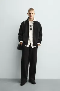 Вязаный кардиган на молнии Zara, черный