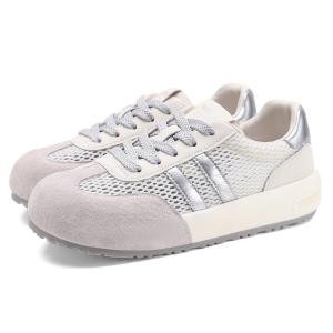 SAFIYA Женские повседневные низкие кроссовки с амортизацией и эффектом увеличения роста, цвет Beige/Silver (Mesh)