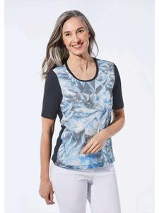 Рубашка с пайетками темно-синего цвета / с узором GOLDNER