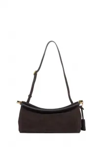 Na ramię ze okuciami handbag Estro, Dark Brown
