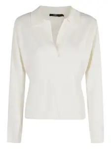 Вязаный топ с воротником-поло Seventy, белый