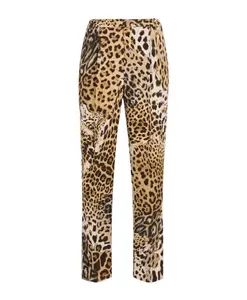 Укороченные брюки с леопардовым принтом Roberto Cavalli, коричневый