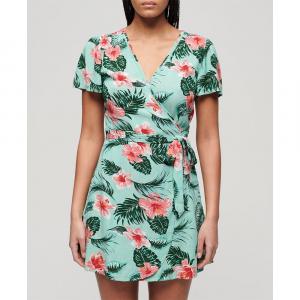 Платье Superdry Printed Wrap Short Sleeve Short, Разноцветный