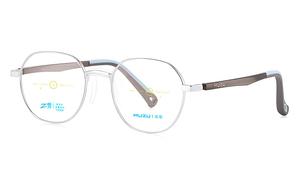 MUZU Унисекс очки для зрения, Silver | Transparent Gray-C02+0% UV Protection Non-Prescription Lenses