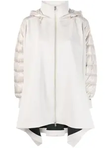 Пальто с драпировкой и капюшоном Herno, нейтральный