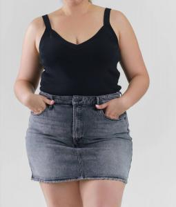 Черная джинсовая мини-юбка GOOD AMERICAN