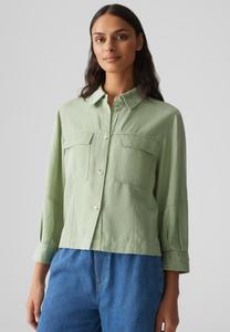 Блуза OPUS Button-down blouse, Green Glow/Light Green