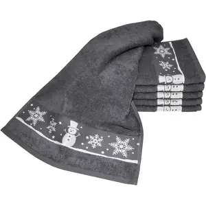 Гостевые полотенца Снеговик Сделано в Германии (6 полотенец) Dyckhoff, графит