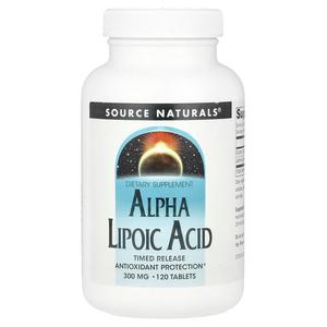 Source Naturals, Альфа-липоевая кислота, замедленное высвобождение, 600 мг, 120 таблеток (300 мг на таблетку)