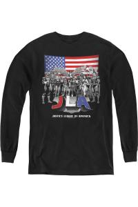 Футболка с длинным рукавом для подростков Justice League of America All American League Gildan, черный