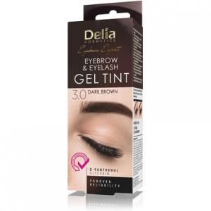 Темно-коричневая краска для бровей и ресниц Инновационная формула Easy 15 применений Полный набор для лечения 1 шт., Delia Cosmetics