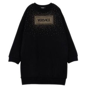 Молодежное платье Versace Girls с длинными рукавами и манжетами Young Versace, Nero/Oro