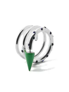 Серьга средней величины в виде спирали с камнями Sunnei, серебристый